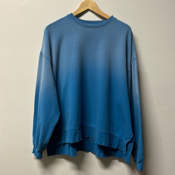 Electric & Rose Tops - Electric & Rose Neil Sweatshirt High Low Oversized Blue Ombré NWT